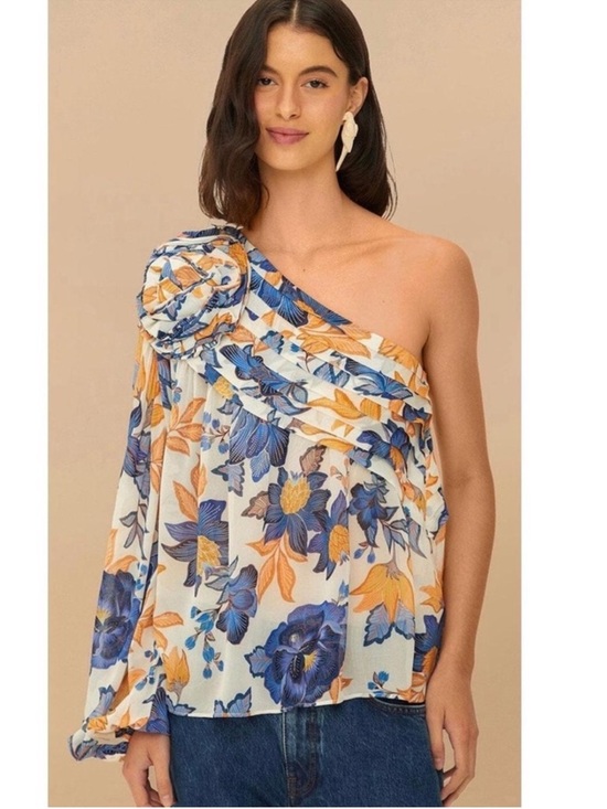 FARM Rio Tops - one-shoulder floral print top blouse by Farm Rio DT